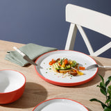 Sur La Table Kitchen Essentials 16-Piece Two-Tone Porcelain Dinnerware Set