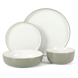 Sur La Table Kitchen Essentials 16-Piece Two-Tone Porcelain Dinnerware Set