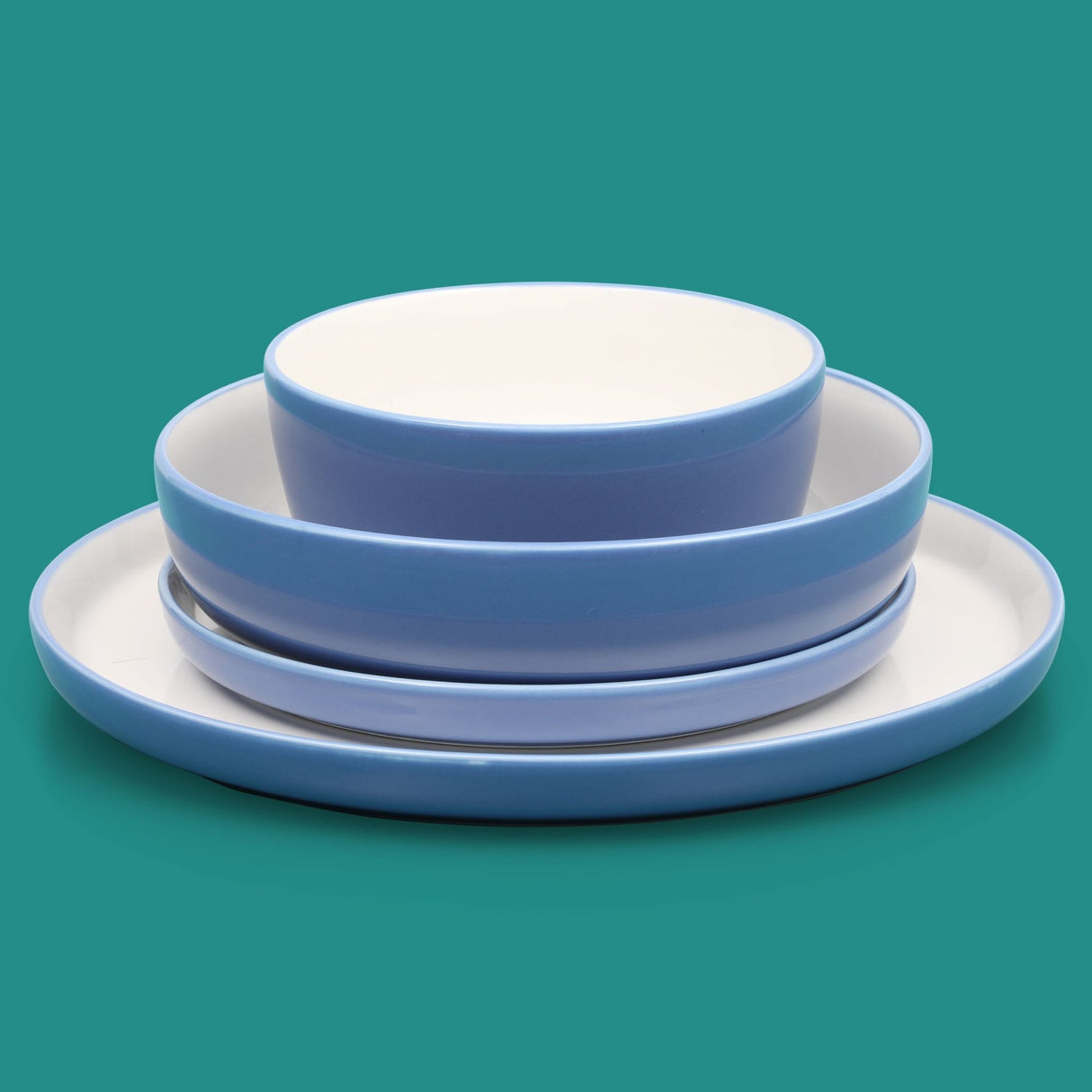 Sur La Table Kitchen Essentials 16-Piece Two-Tone Porcelain Dinnerware Set
