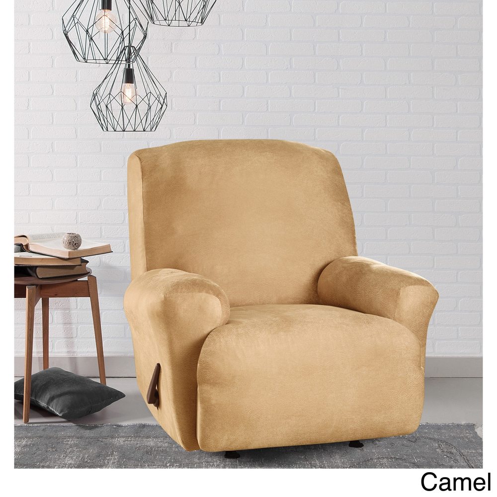 Sure Fit Brown Stretch Faux Leather Recliner Slipcover