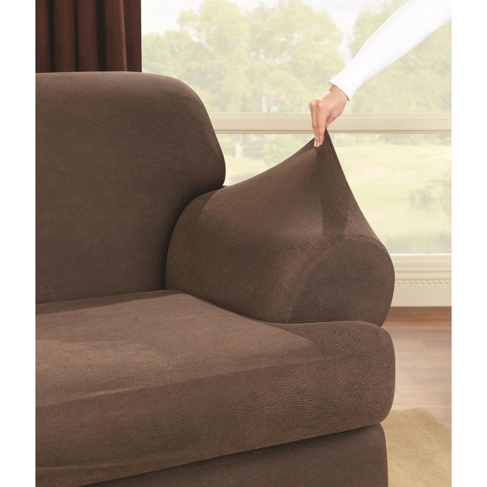 Sure Fit Brown Stretch Faux Leather Recliner Slipcover