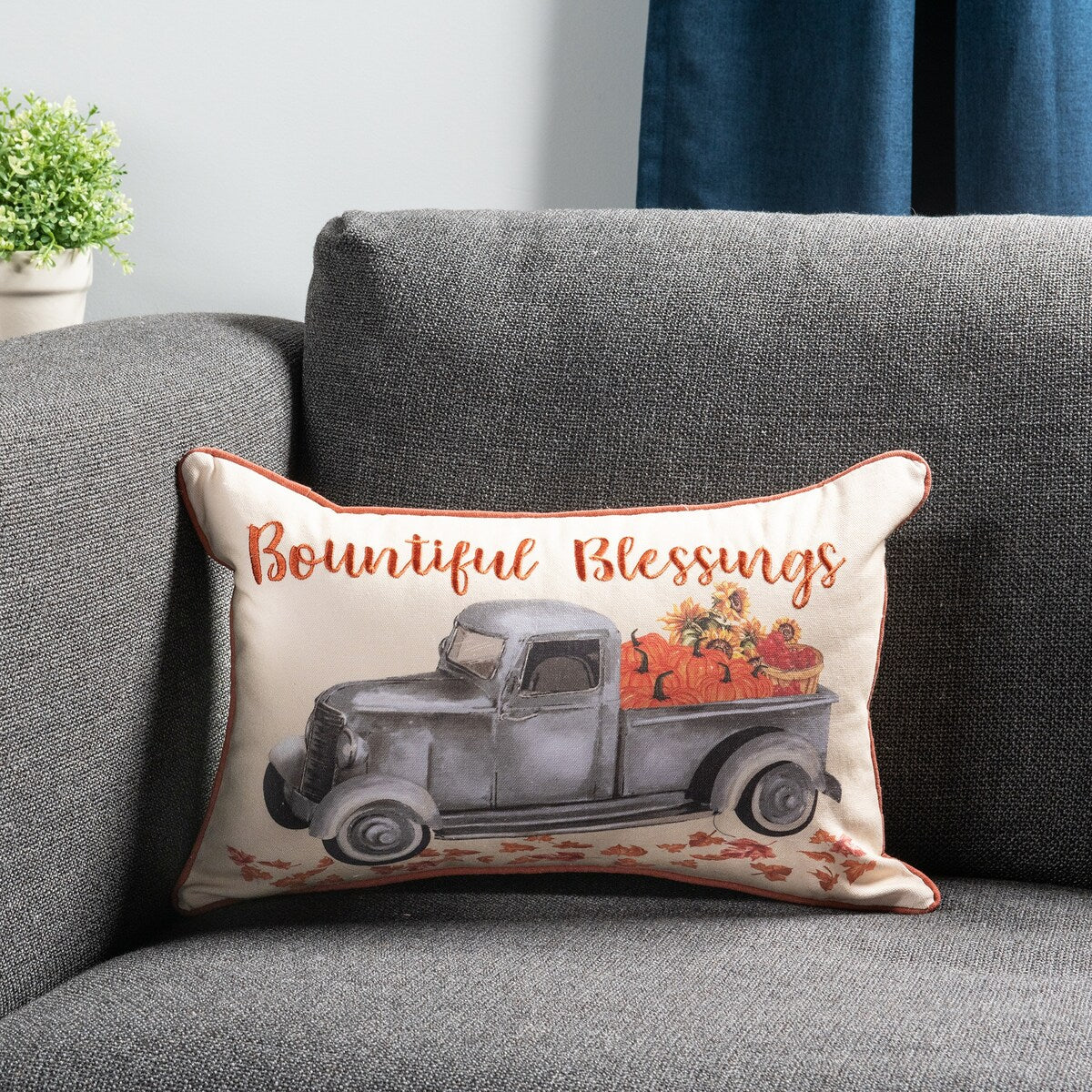 Sure Fit Home Decor Bountiful Truck Decorative Throw Pillow