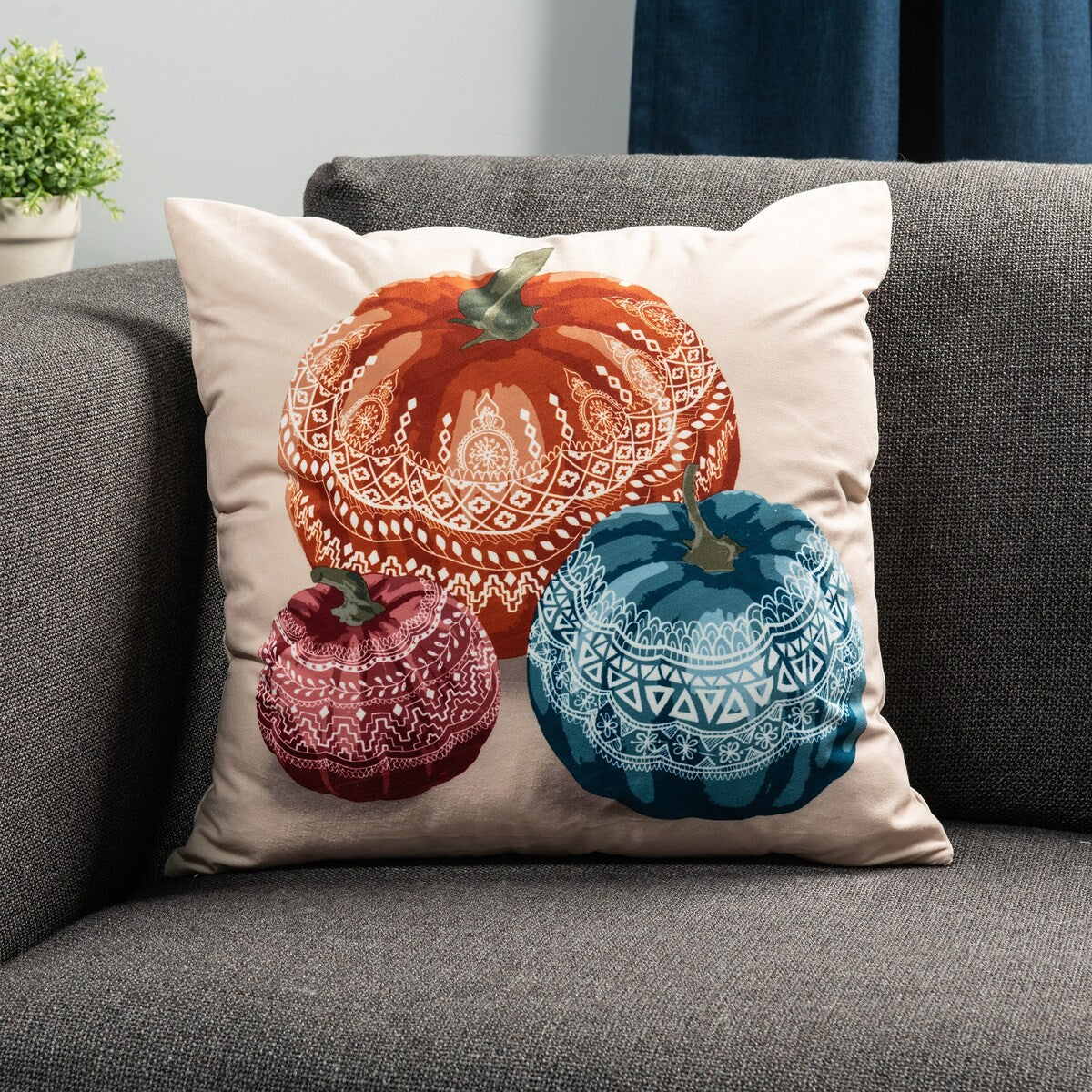 Sure Fit Home Decor Henna Pumpkin Decorative Throw Pillow