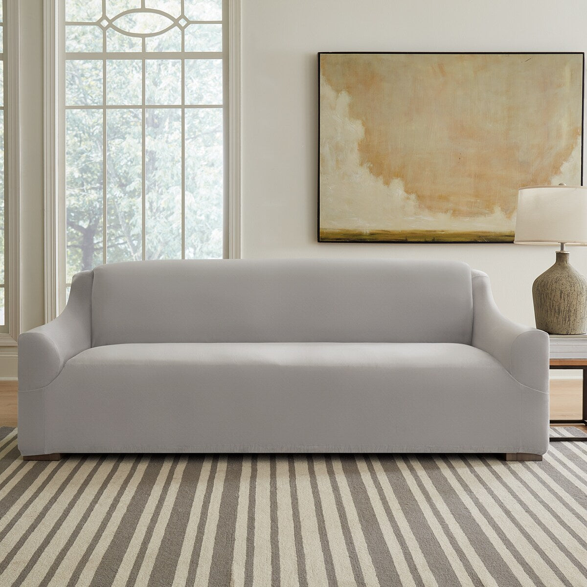 SureFit Hampstead Stretch Velvet X-Large Sofa Slipcover Machine Washable Couch Covers - 40x115