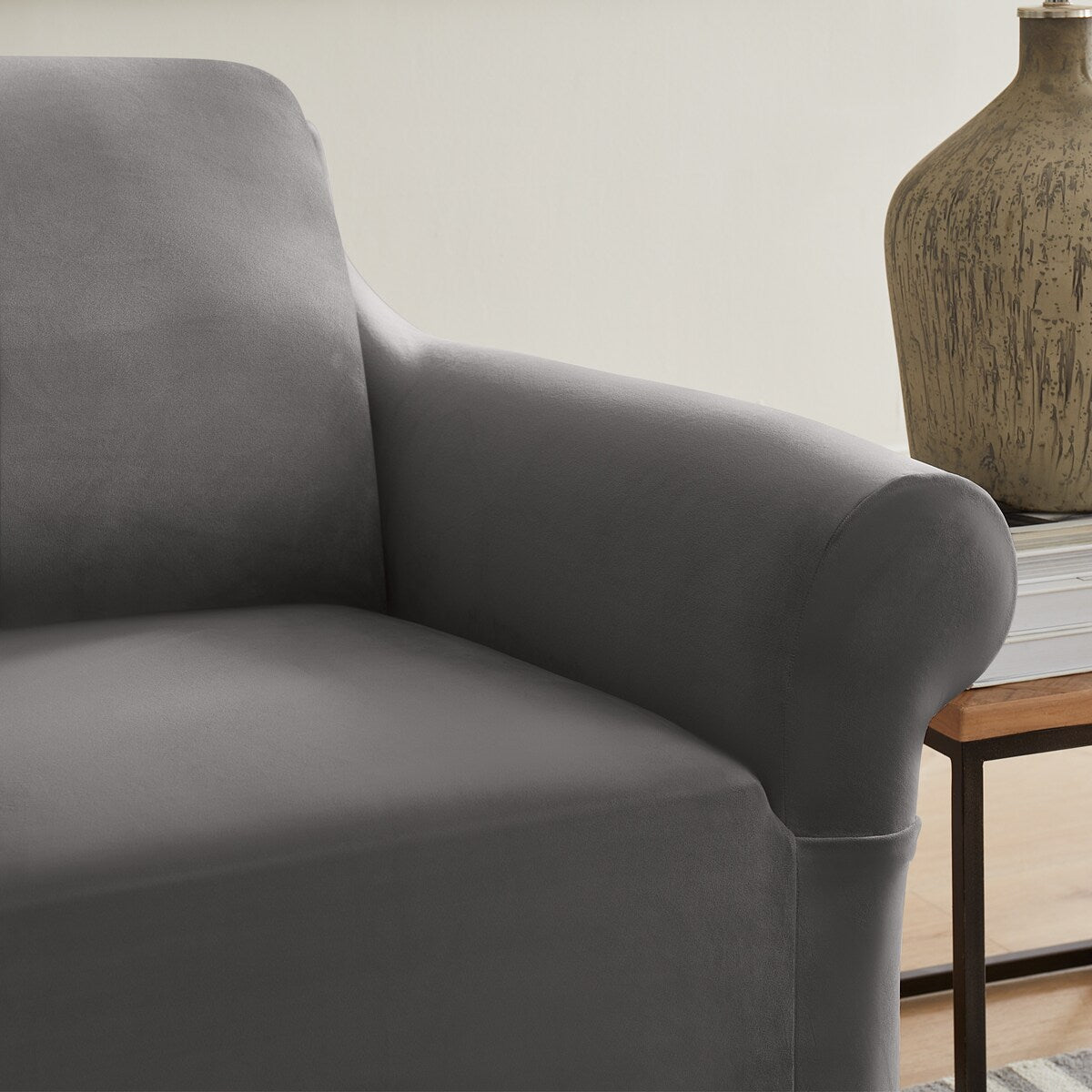 SureFit Hampstead Stretch Velvet X-Large Sofa Slipcover Machine Washable Couch Covers - 40x115