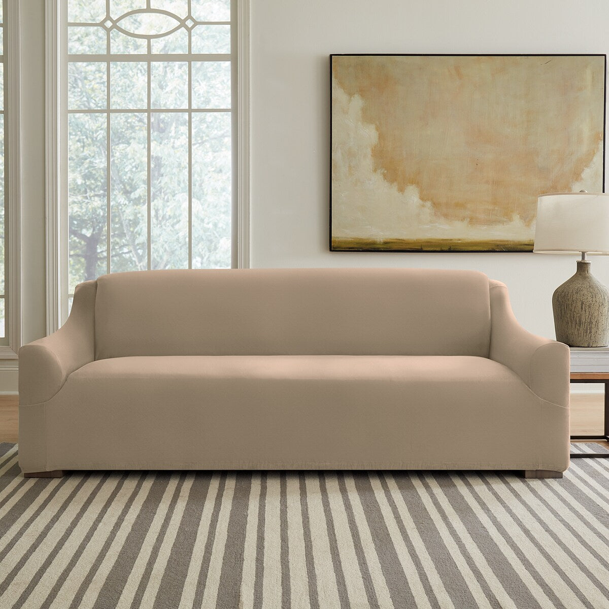 SureFit Hampstead Stretch Velvet X-Large Sofa Slipcover Machine Washable Couch Covers - 40x115