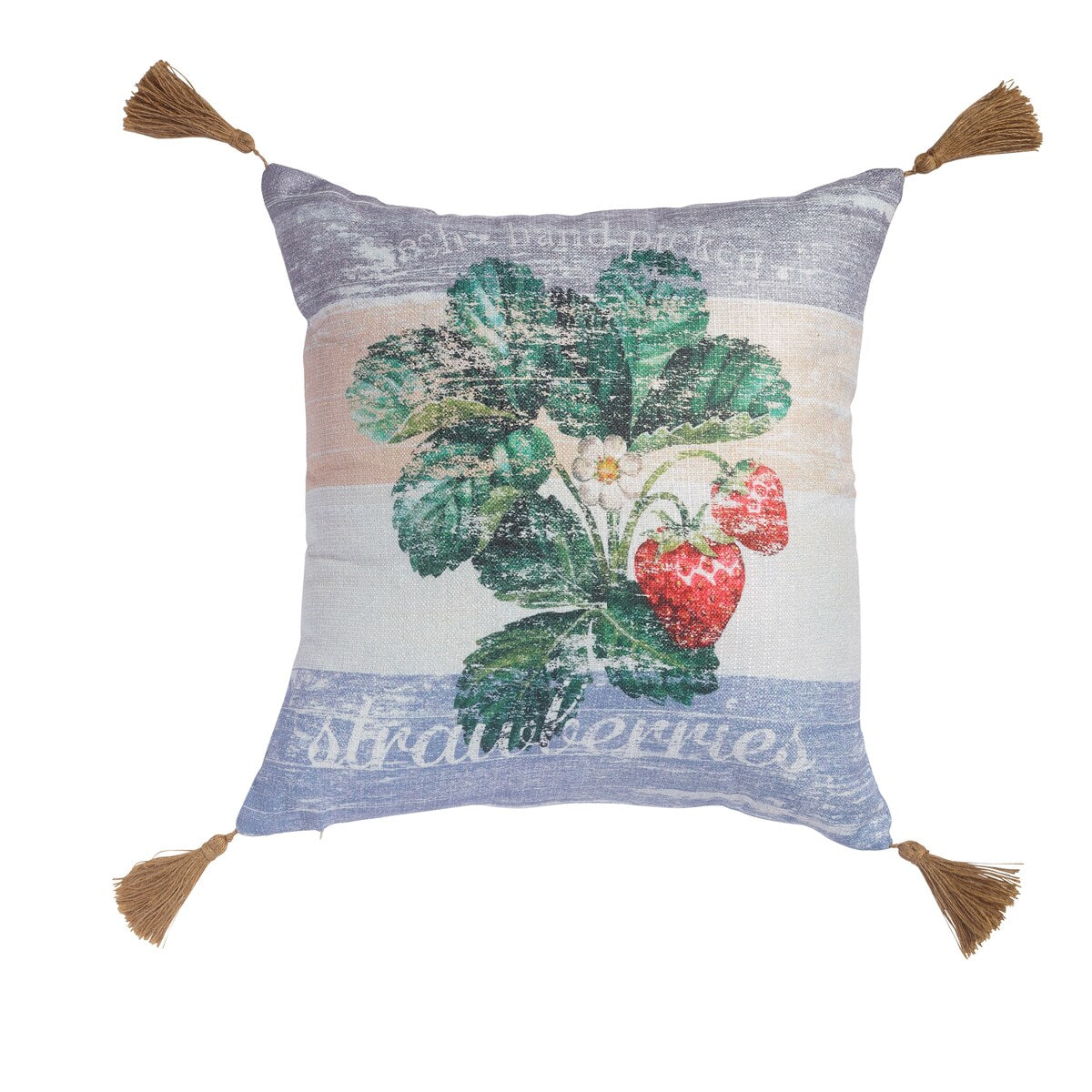 SureFit Strawberries Vintage Print Throw Pillow