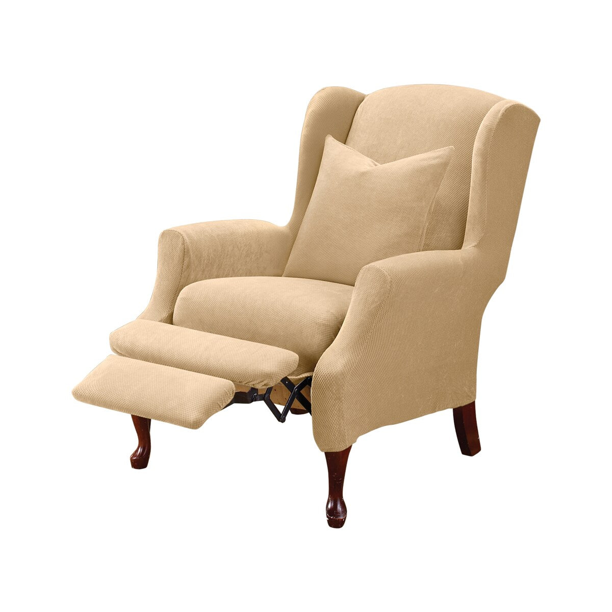SureFit Stretch Pique 2 Piece Wing Recliner Slipcover