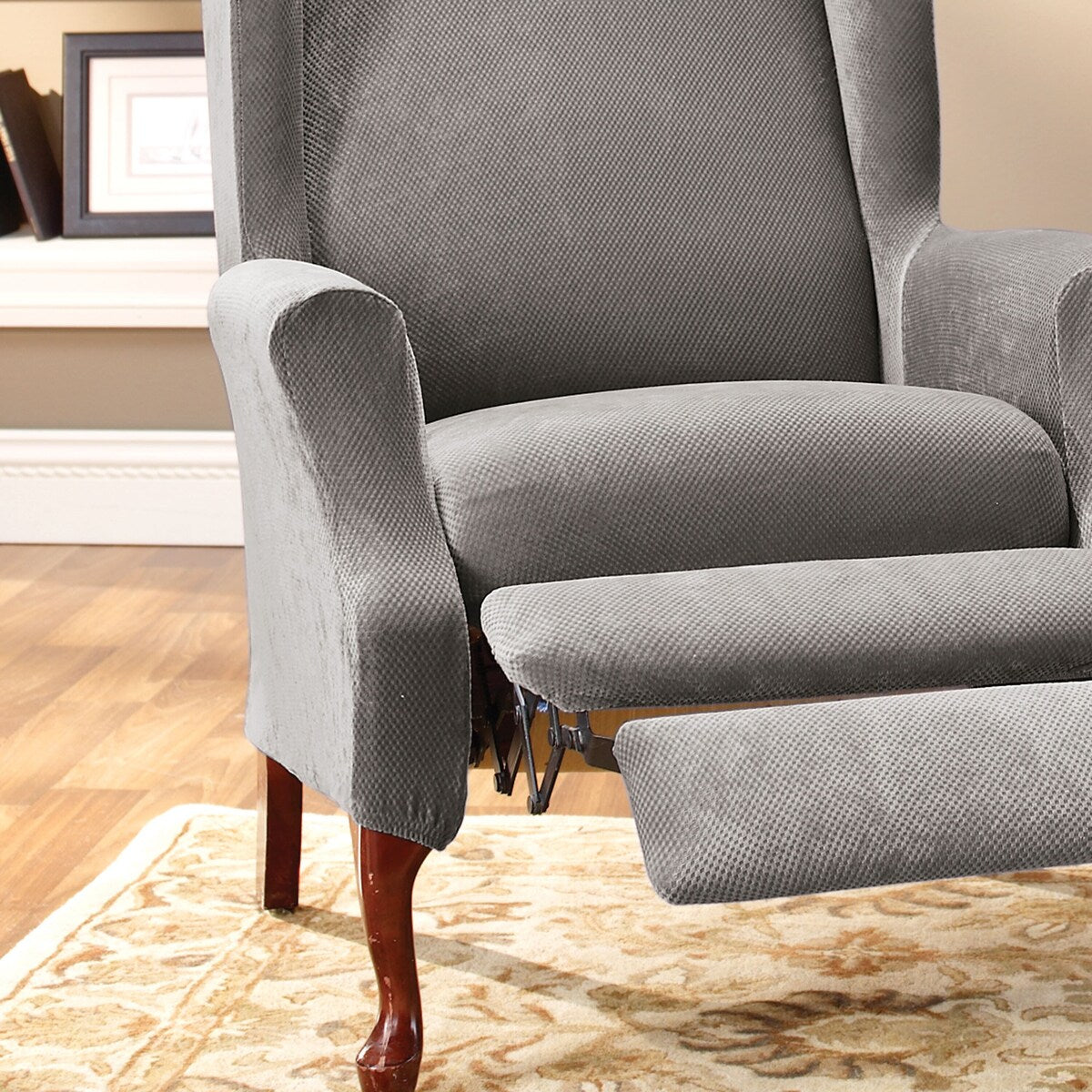 SureFit Stretch Pique 2 Piece Wing Recliner Slipcover