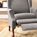 SureFit Stretch Pique 2 Piece Wing Recliner Slipcover