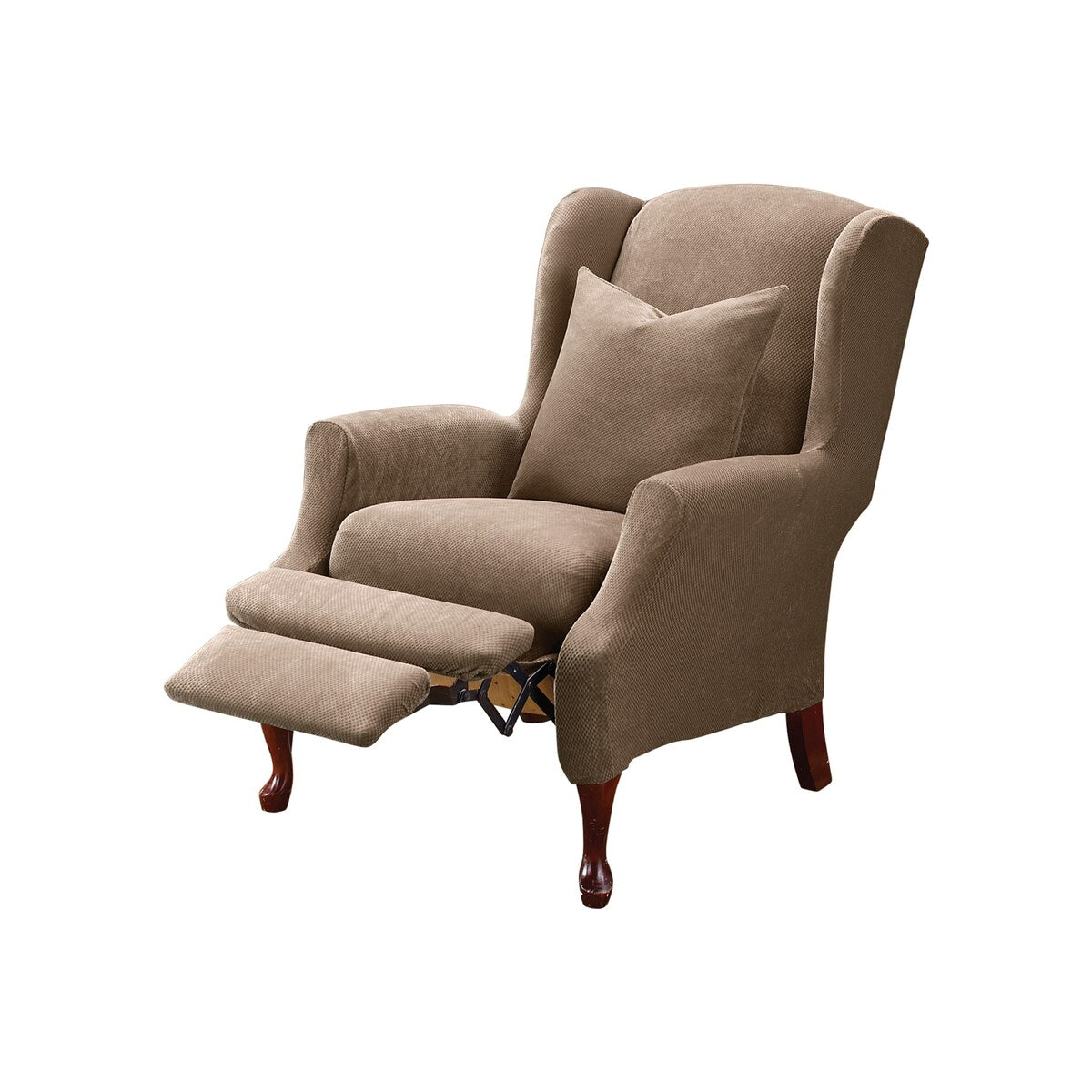 SureFit Stretch Pique 2 Piece Wing Recliner Slipcover