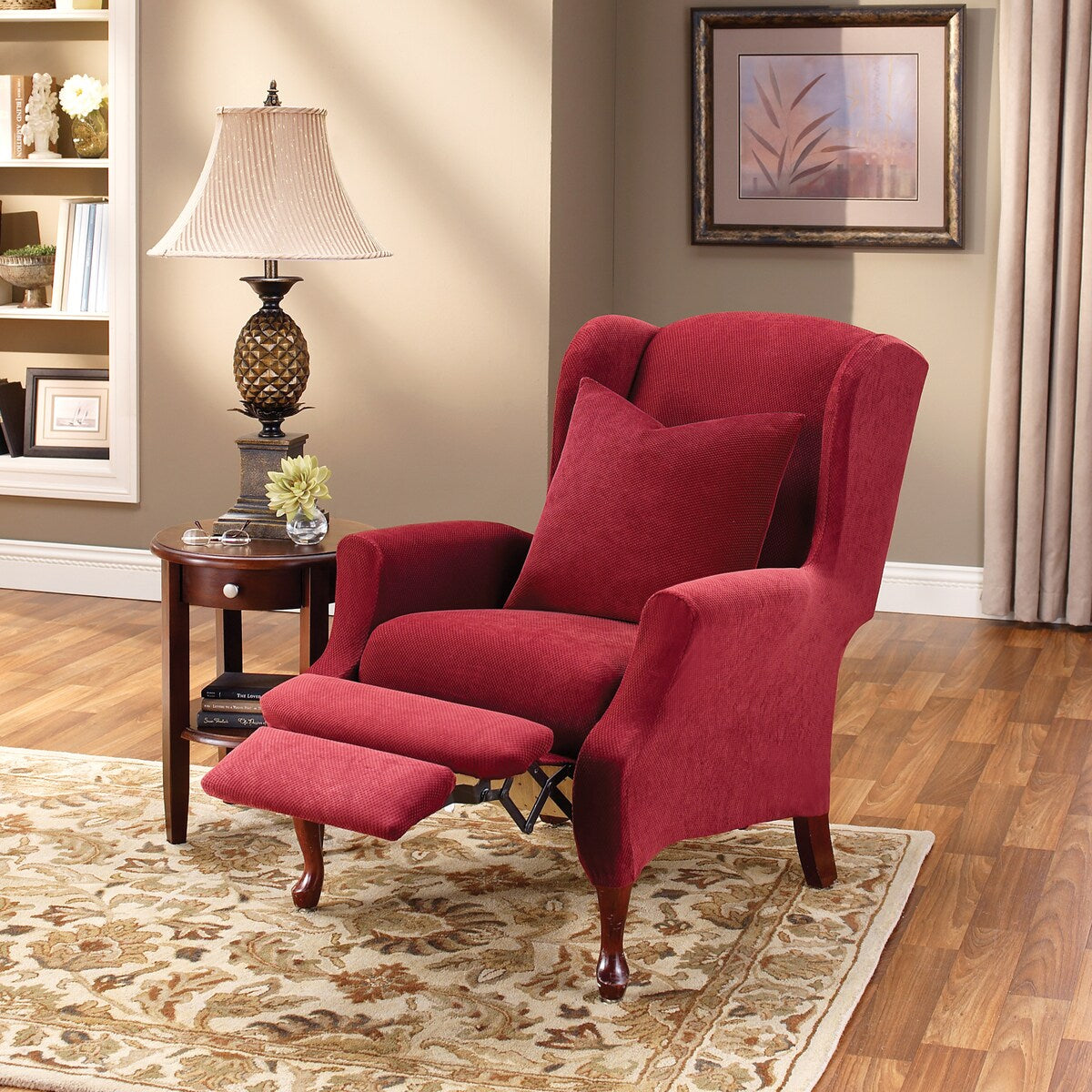 SureFit Stretch Pique 2 Piece Wing Recliner Slipcover