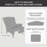 SureFit Stretch Pique 2 Piece Wing Recliner Slipcover