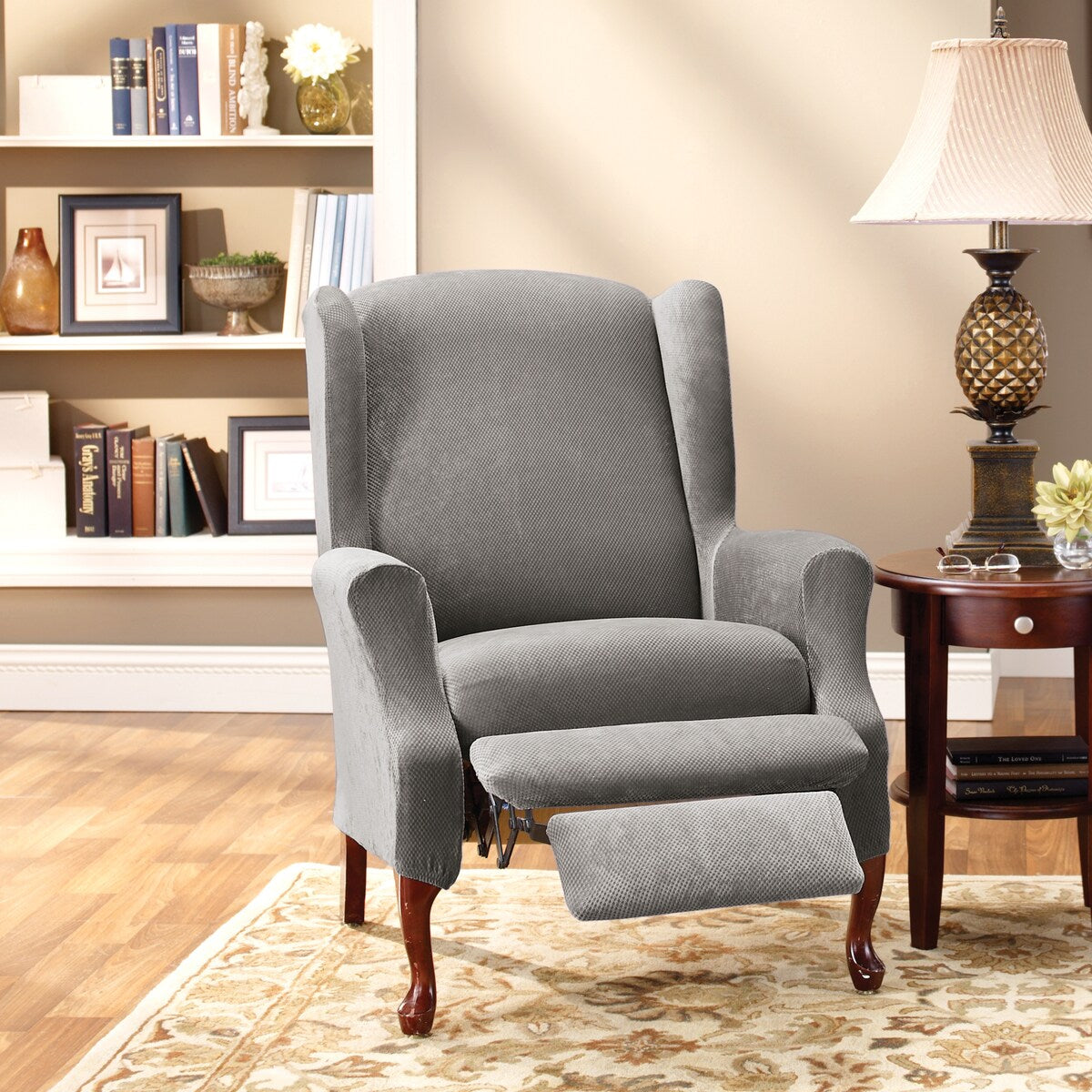 SureFit Stretch Pique 2 Piece Wing Recliner Slipcover