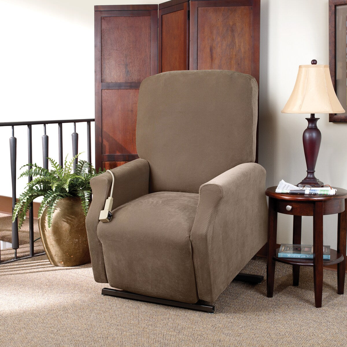 SureFit Stretch Pique Lift Recliner Slipcover