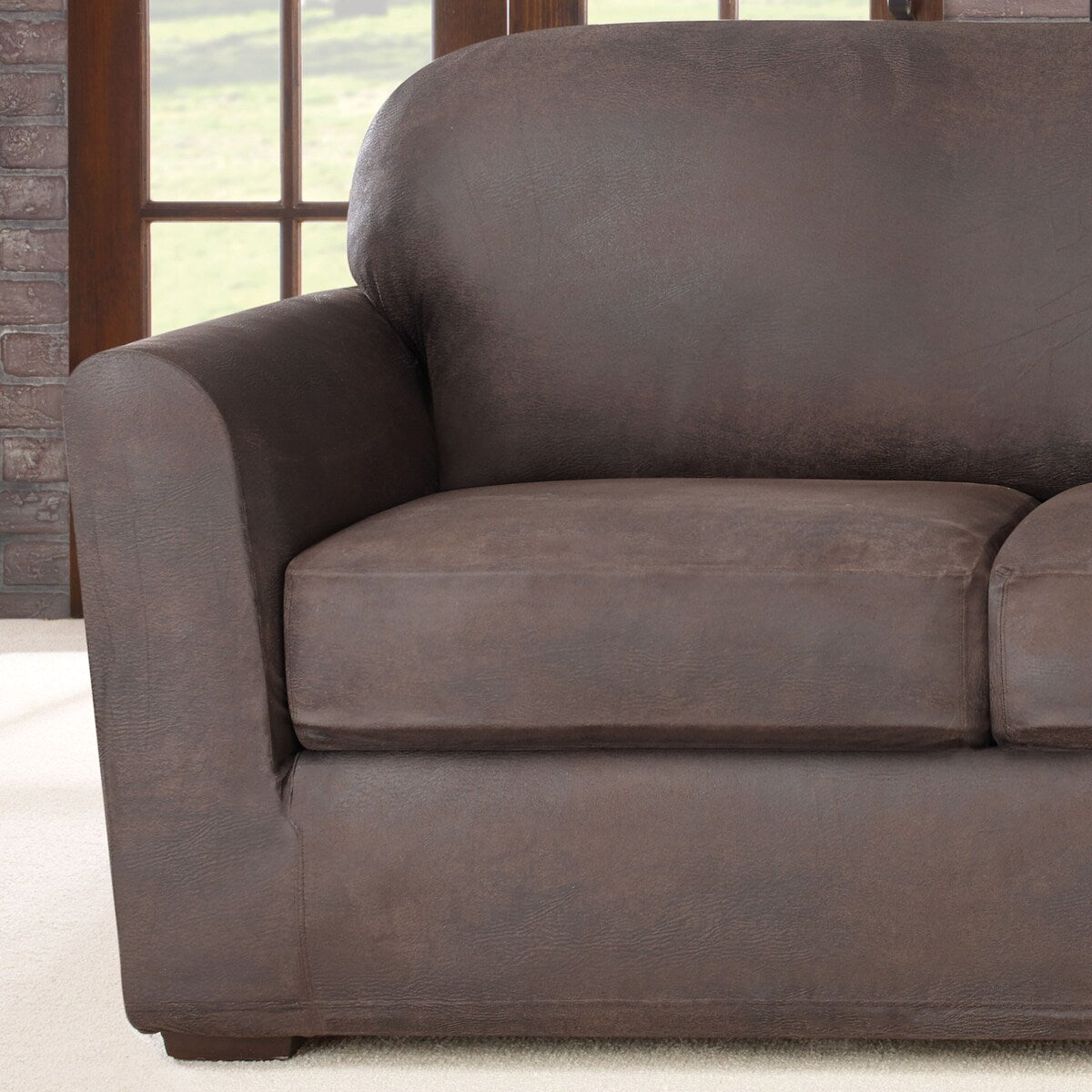 SureFit Ultimate Stretch Leather 4 Piece Sofa Slipcover