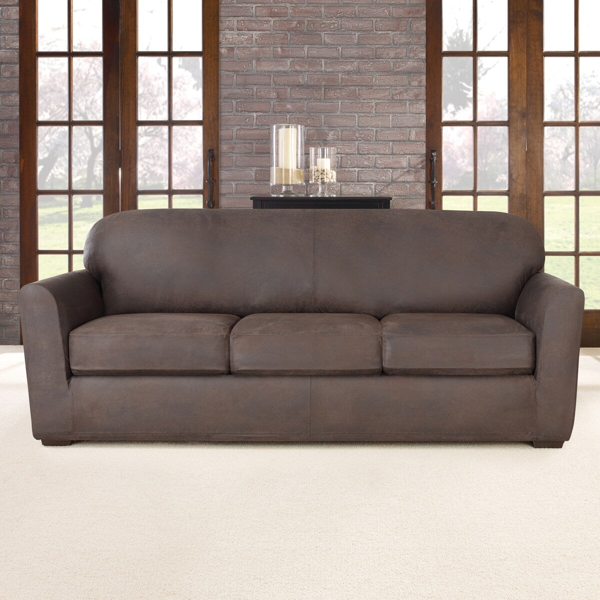 SureFit Ultimate Stretch Leather 4 Piece Sofa Slipcover