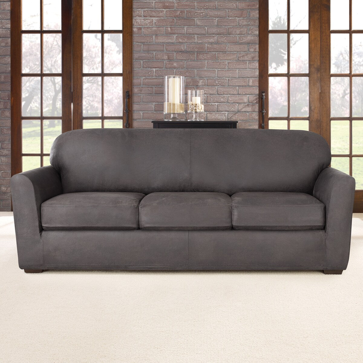 SureFit Ultimate Stretch Leather 4 Piece Sofa Slipcover