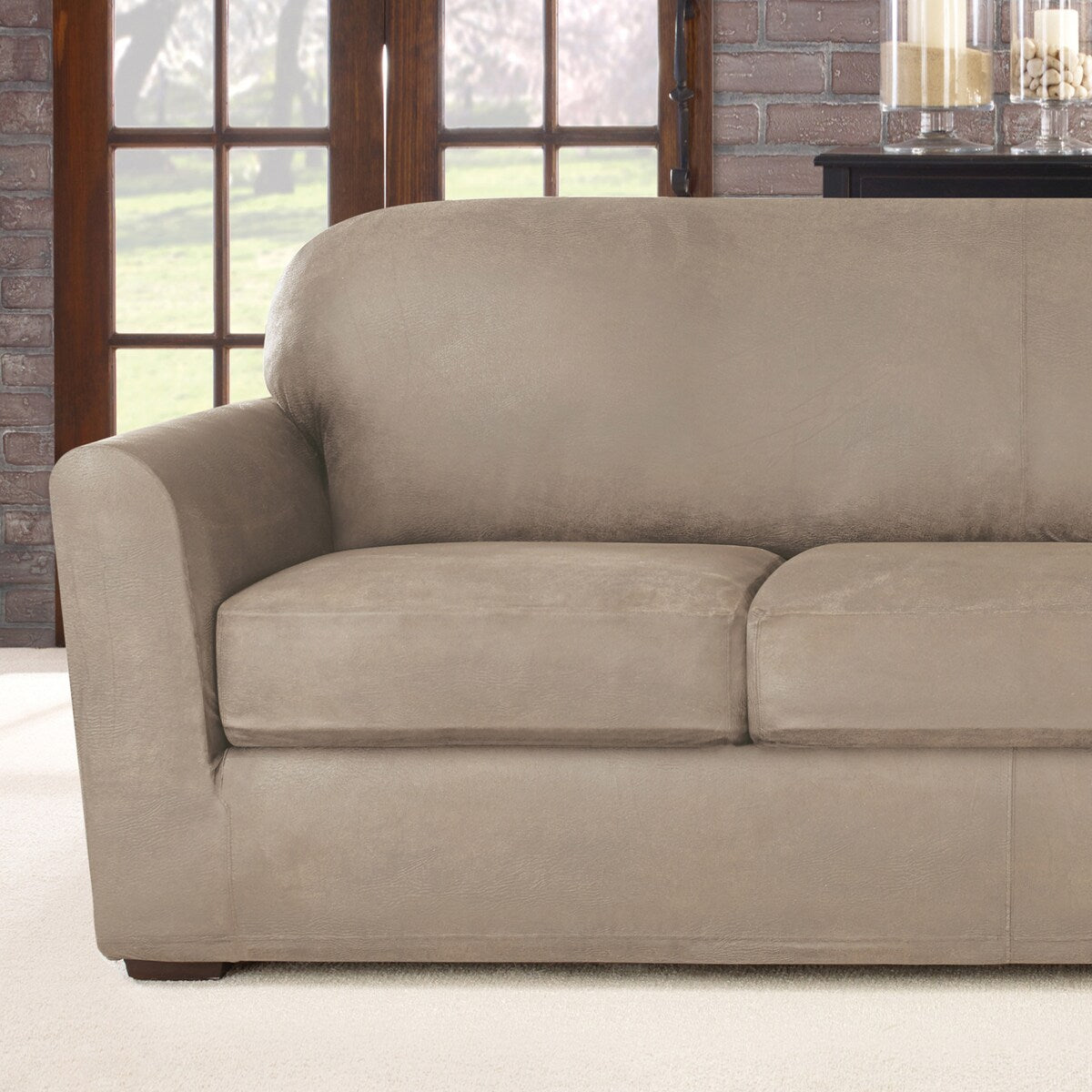 SureFit Ultimate Stretch Leather 4 Piece Sofa Slipcover