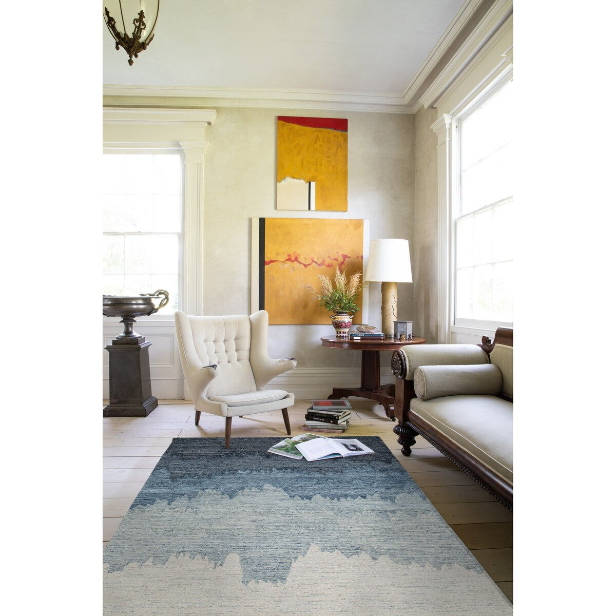 NuStory Surf Hand Tufted Abstract Area Rug in Blue