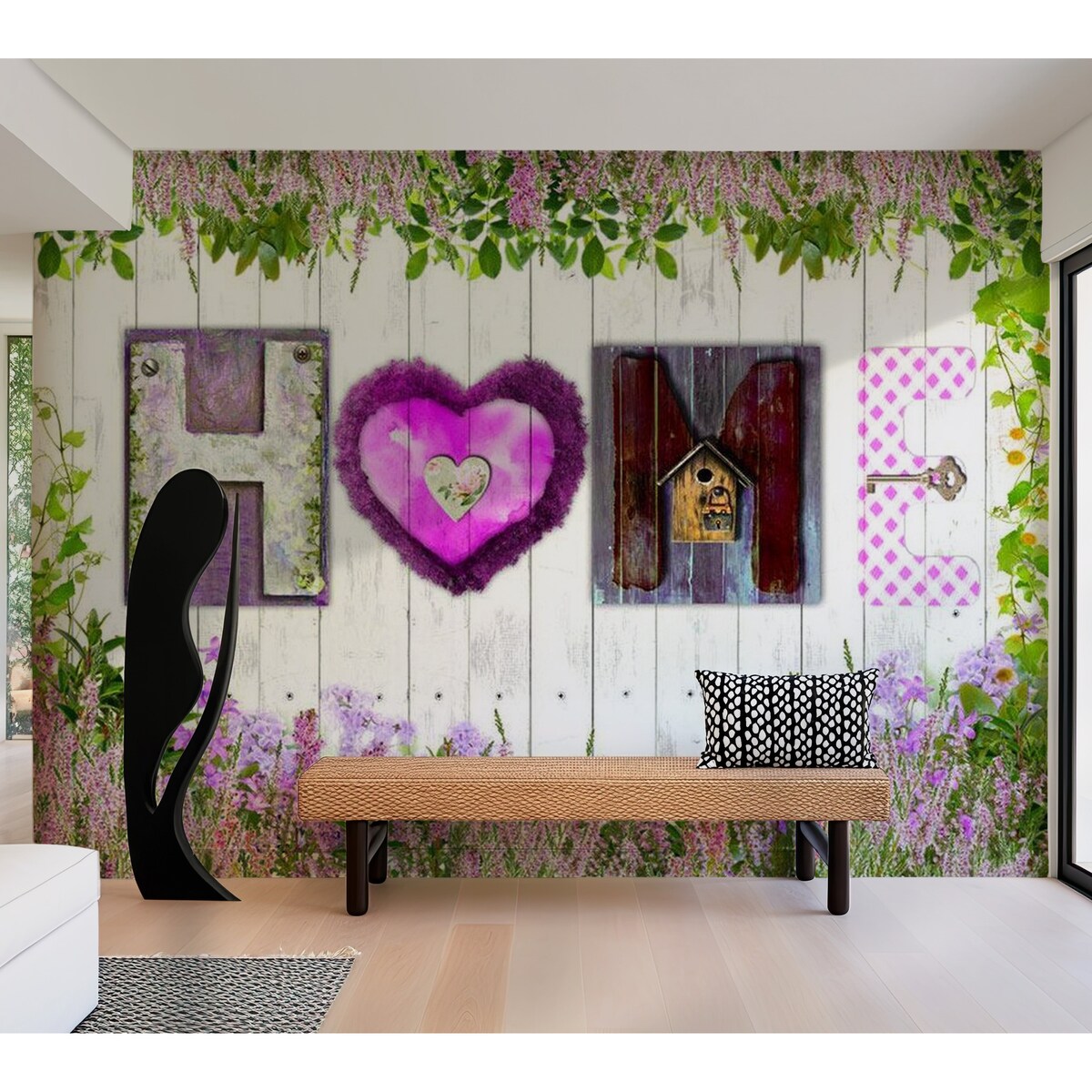 Surface Texture Wallpaper Wall Mural - Home Fantasy on White Wood