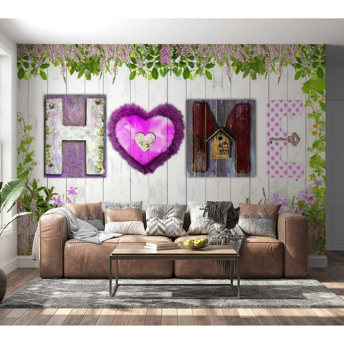 Surface Texture Wallpaper Wall Mural - Home Fantasy on White Wood