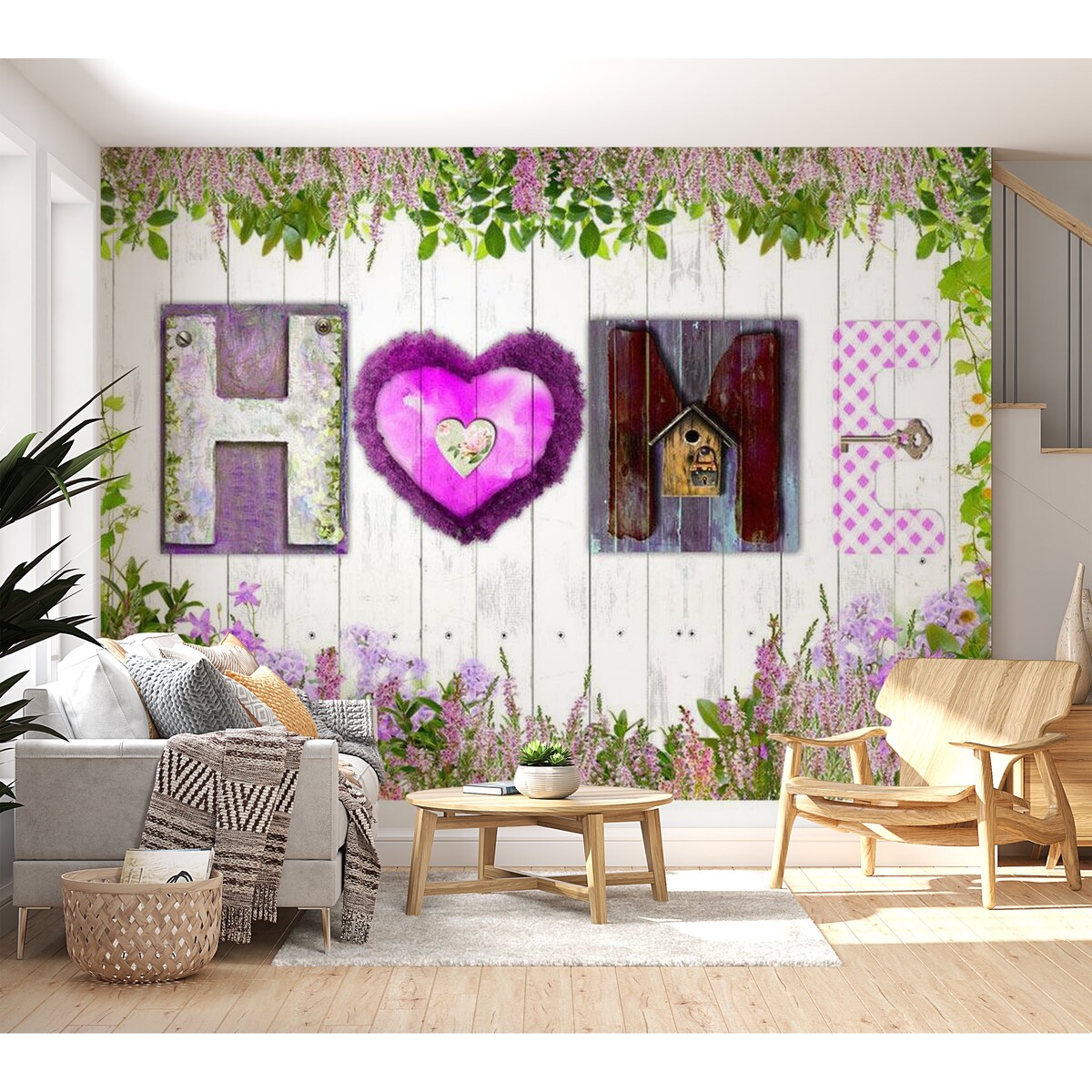 Surface Texture Wallpaper Wall Mural - Home Fantasy on White Wood