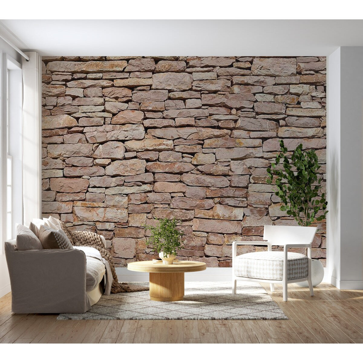 Surface Texture Wallpaper Wall Mural - Natural Stone Wall