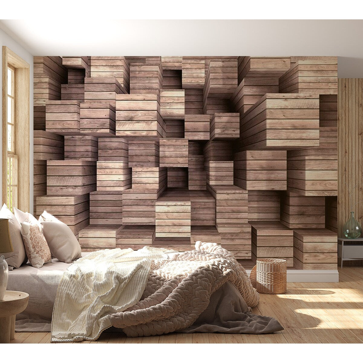 Surface Texture Wallpaper Wall Mural - Wooden Finesse