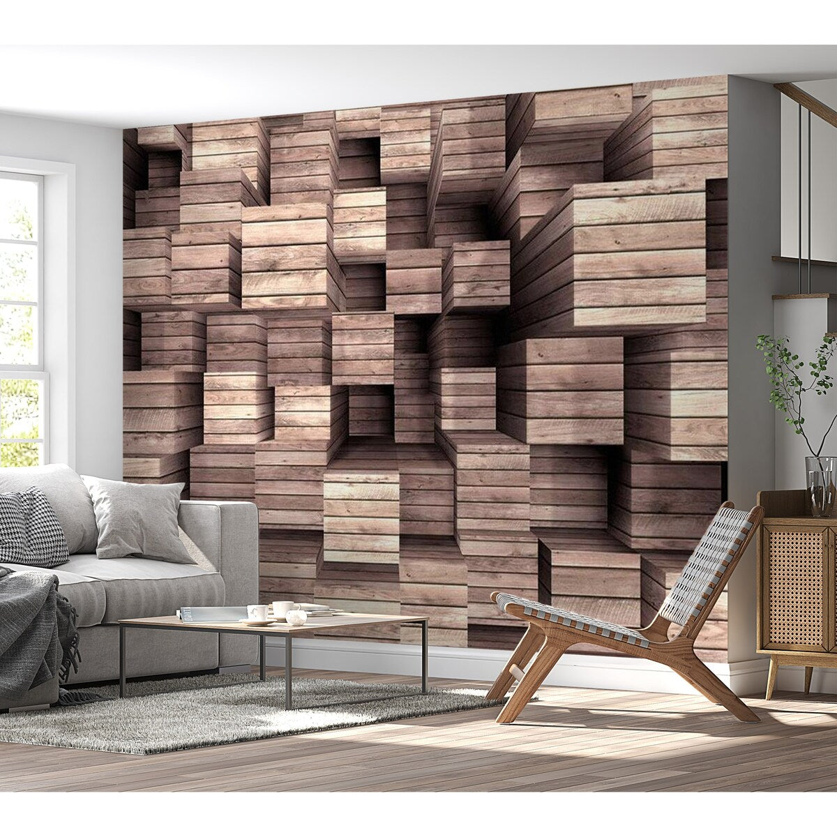 Surface Texture Wallpaper Wall Mural - Wooden Finesse