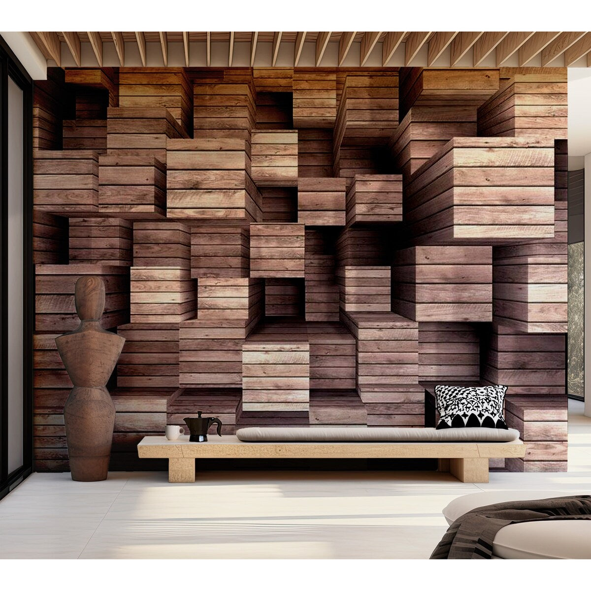Surface Texture Wallpaper Wall Mural - Wooden Finesse
