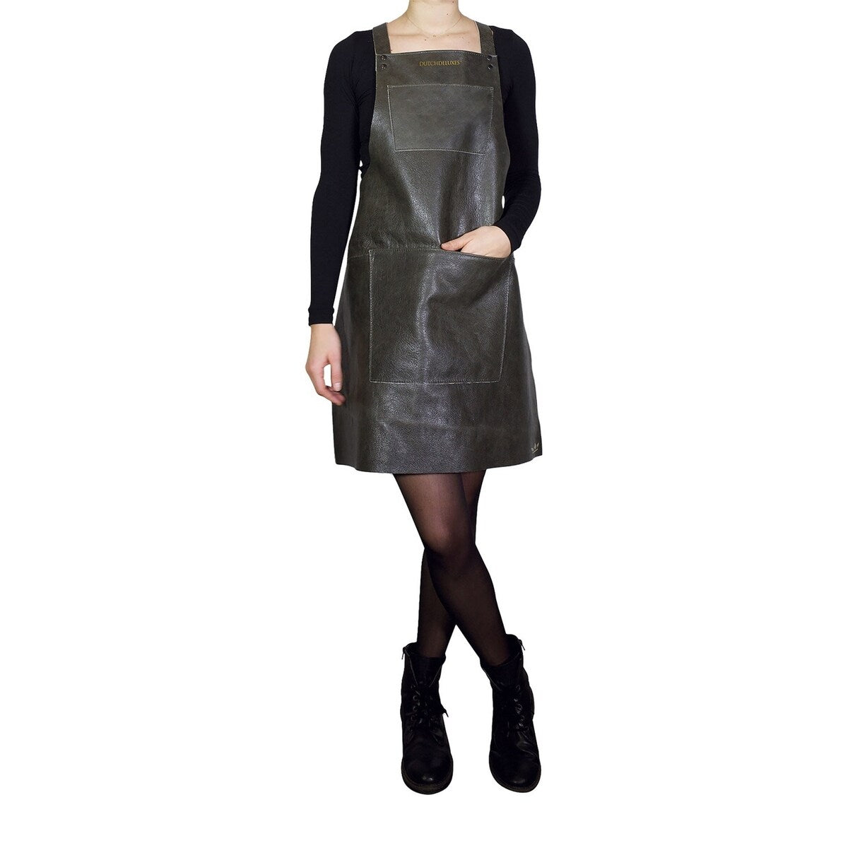 Suspender Style Apron - Vintage Grey