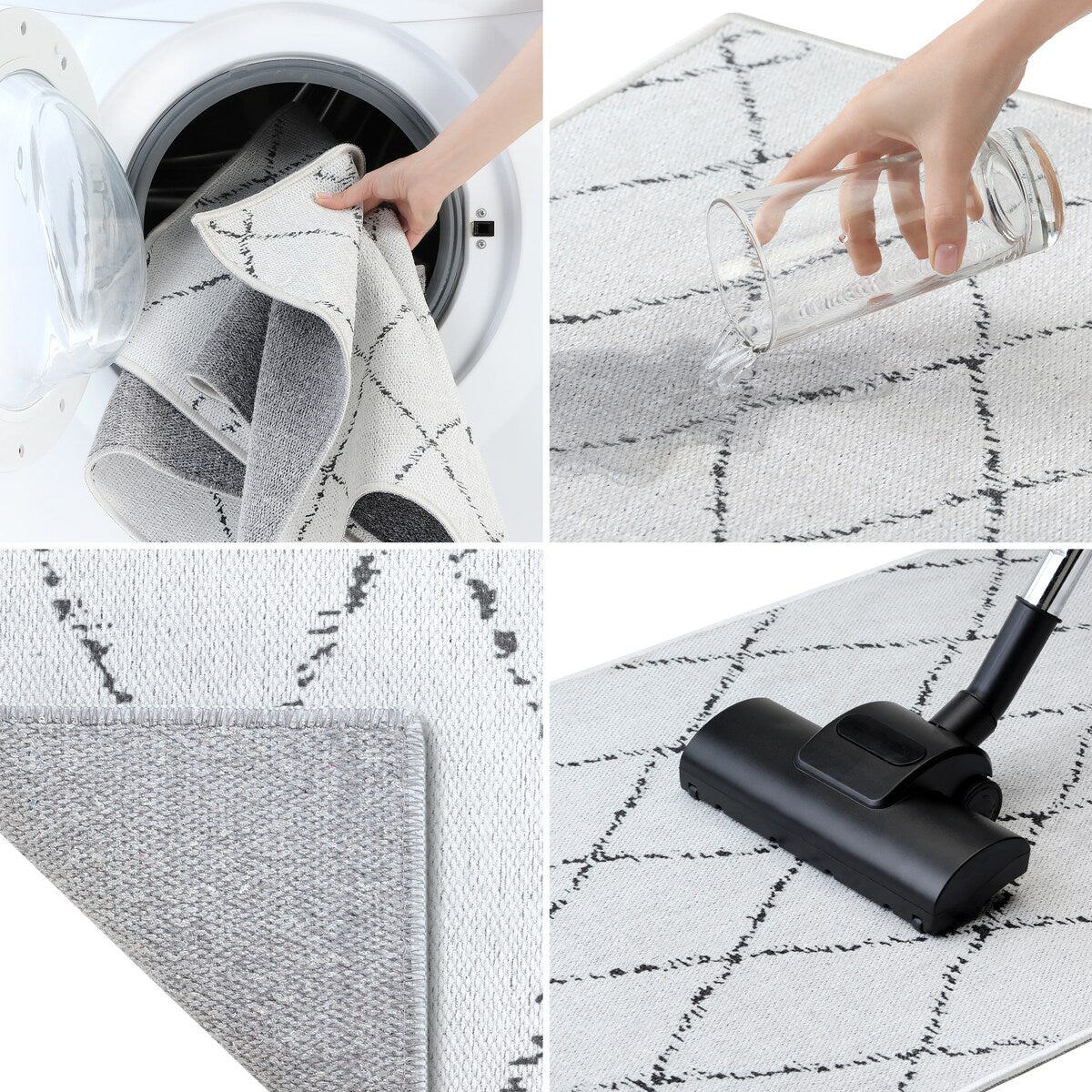 SussexHome Non-Skid Ultra-Thin Area Rugs for Laundry Room, Entryway, Bathroom and Kitchen - Washable Multipurpose Floor Mat