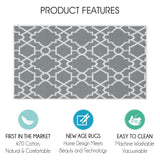 SussexHome Non-Skid Ultra-Thin Area Rugs for Laundry Room, Entryway, Bathroom and Kitchen - Washable Multipurpose Floor Mat