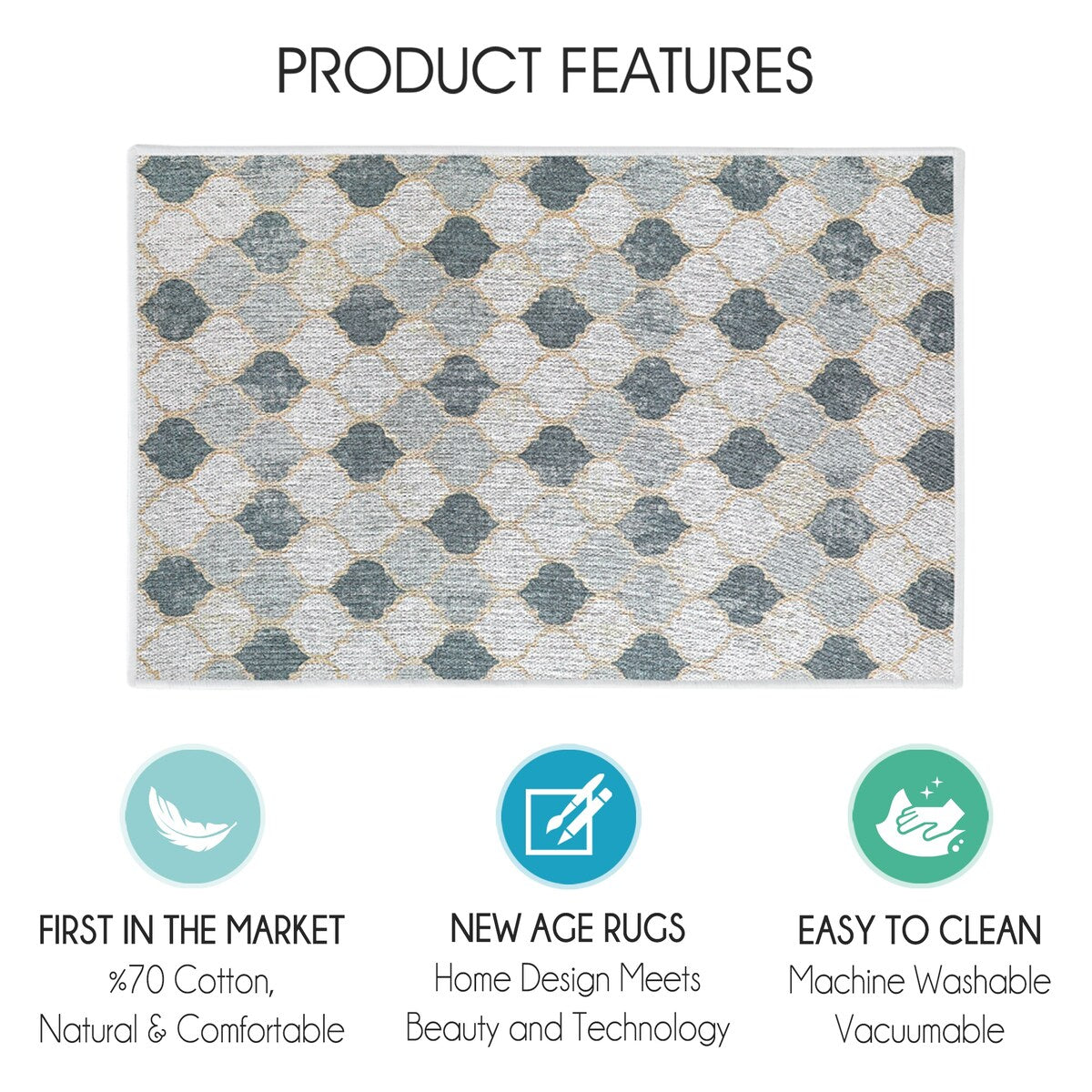 SussexHome Non-Skid Ultra-Thin Area Rugs for Laundry Room, Entryway, Bathroom and Kitchen - Washable Multipurpose Floor Mat