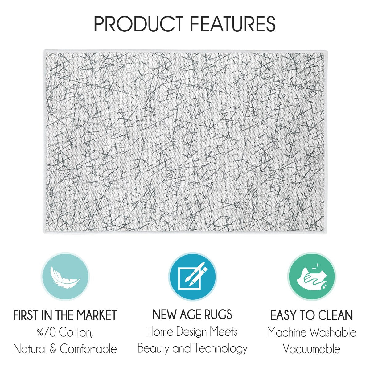 SussexHome Non-Skid Ultra-Thin Area Rugs for Laundry Room, Entryway, Bathroom and Kitchen - Washable Multipurpose Floor Mat