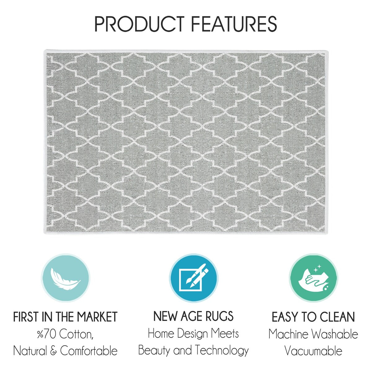 SussexHome Non-Skid Ultra-Thin Area Rugs for Laundry Room, Entryway, Bathroom and Kitchen - Washable Multipurpose Floor Mat