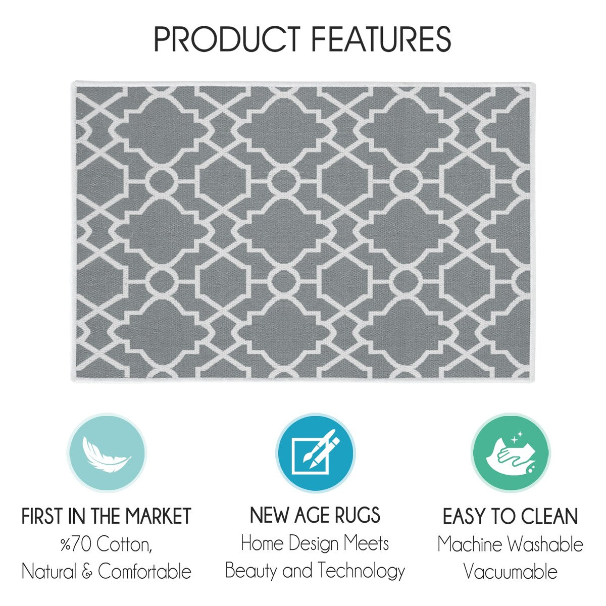 SussexHome Non-Skid Ultra-Thin Area Rugs for Laundry Room, Entryway, Bathroom and Kitchen - Washable Multipurpose Floor Mat