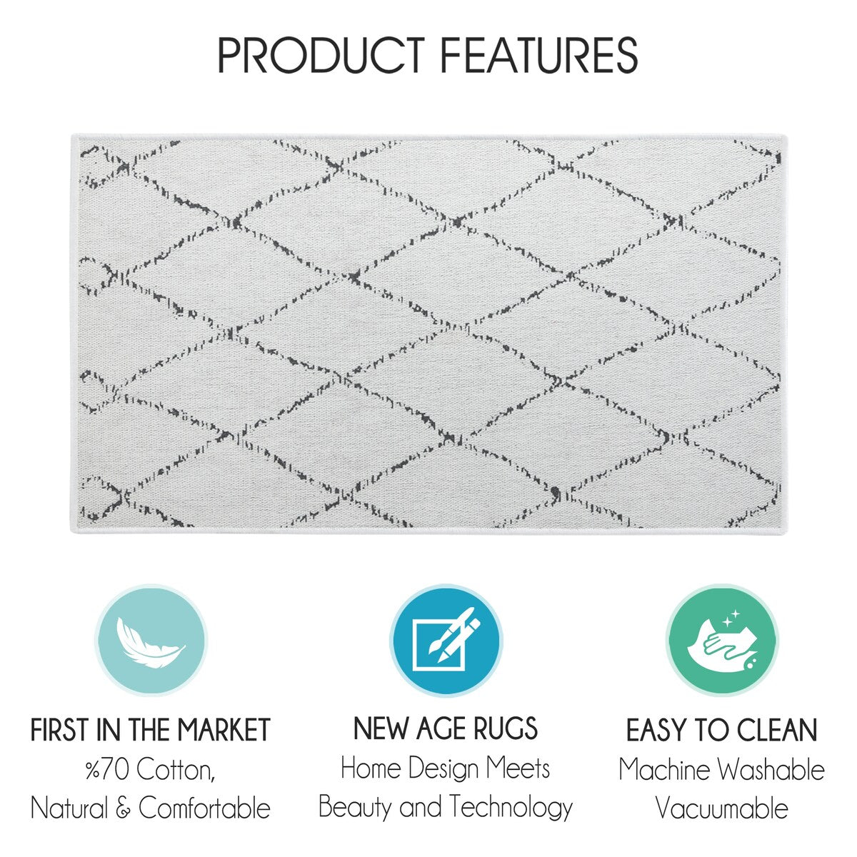 SussexHome Non-Skid Ultra-Thin Area Rugs for Laundry Room, Entryway, Bathroom and Kitchen - Washable Multipurpose Floor Mat