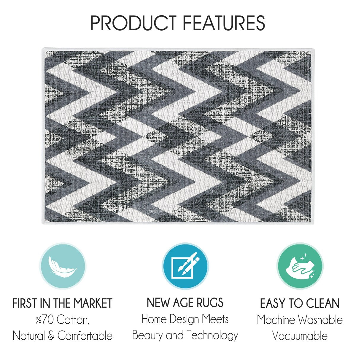 SussexHome Non-Skid Ultra-Thin Area Rugs for Laundry Room, Entryway, Bathroom and Kitchen - Washable Multipurpose Floor Mat