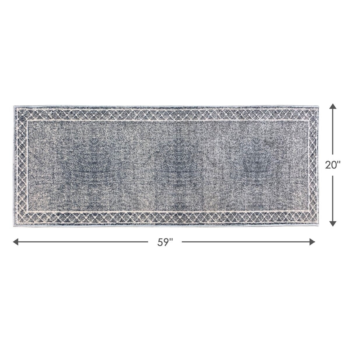 SussexHome Washable Ultra Thin Laundry Room Rug Runner - 20" x 59"