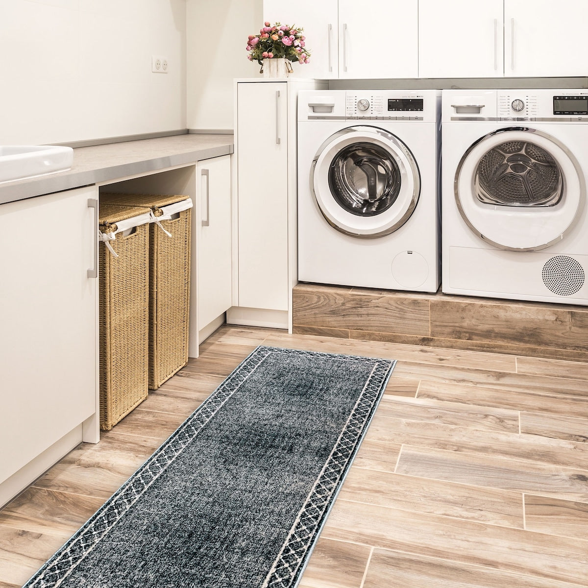 SussexHome Washable Ultra Thin Laundry Room Rug Runner - 20" x 59"