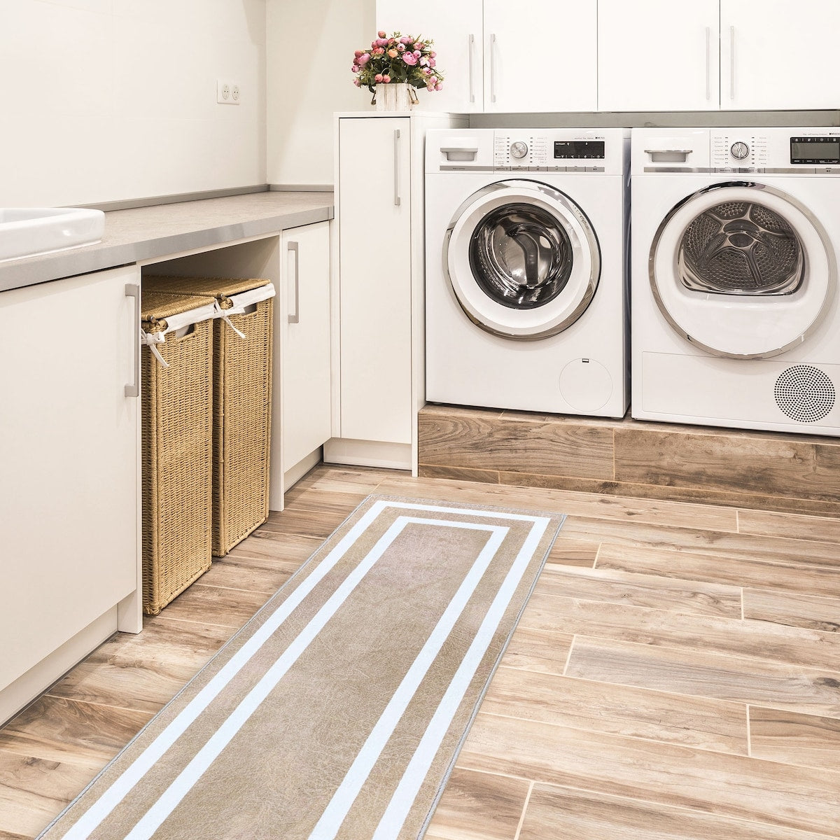 SussexHome Washable Ultra Thin Laundry Room Rug Runner - 20" x 59"