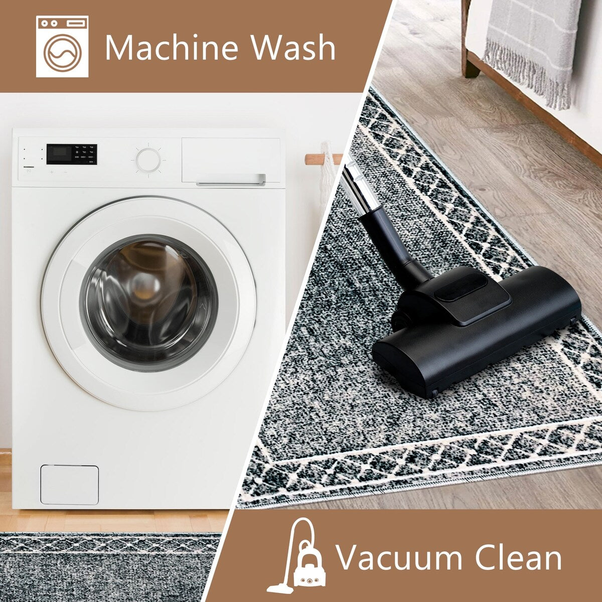 SussexHome Washable Ultra Thin Laundry Room Rug Runner - 20" x 59"
