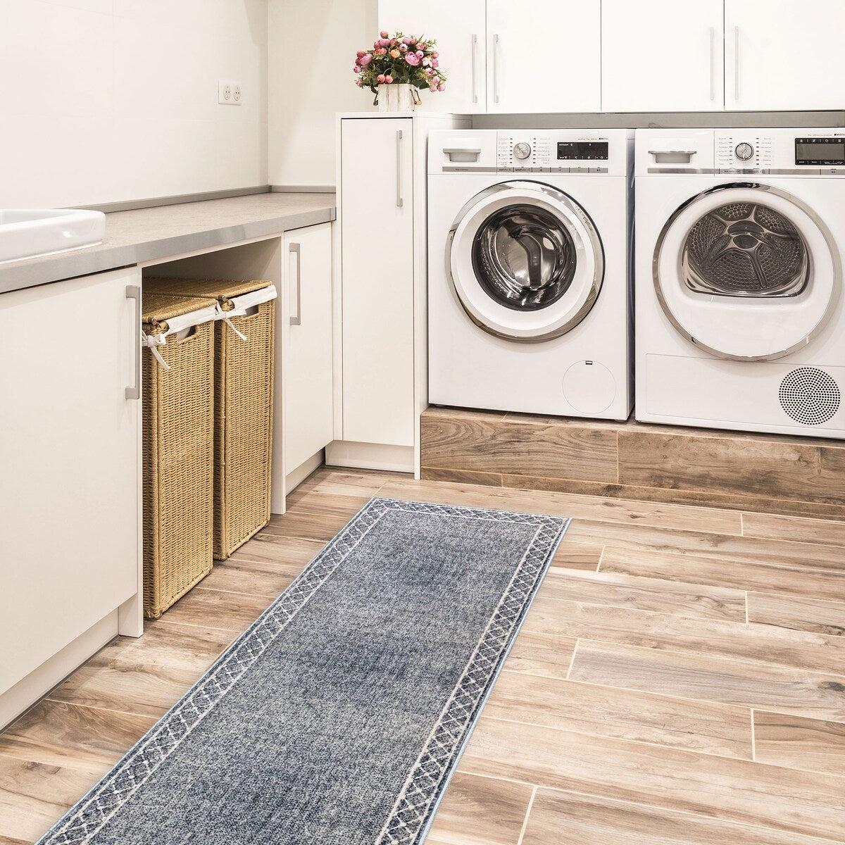 SussexHome Washable Ultra Thin Laundry Room Rug Runner - 20" x 59"