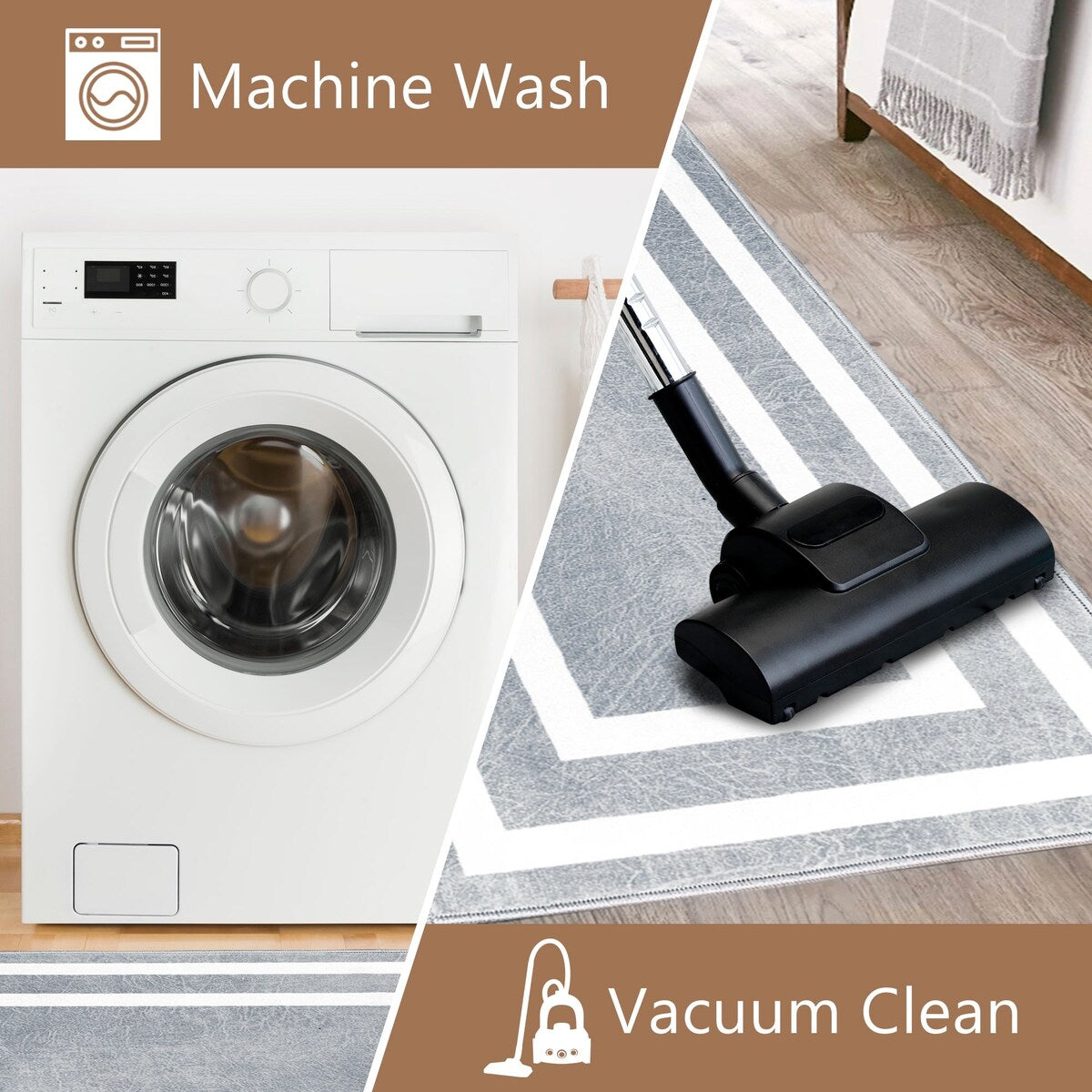 SussexHome Washable Ultra Thin Laundry Room Rug Runner - 20" x 59"