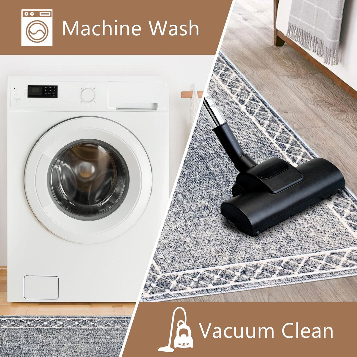SussexHome Washable Ultra Thin Laundry Room Rug Runner - 20" x 59"
