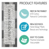 SussexHome Washable Ultra Thin Laundry Room Rug Runner - 20" x 59"