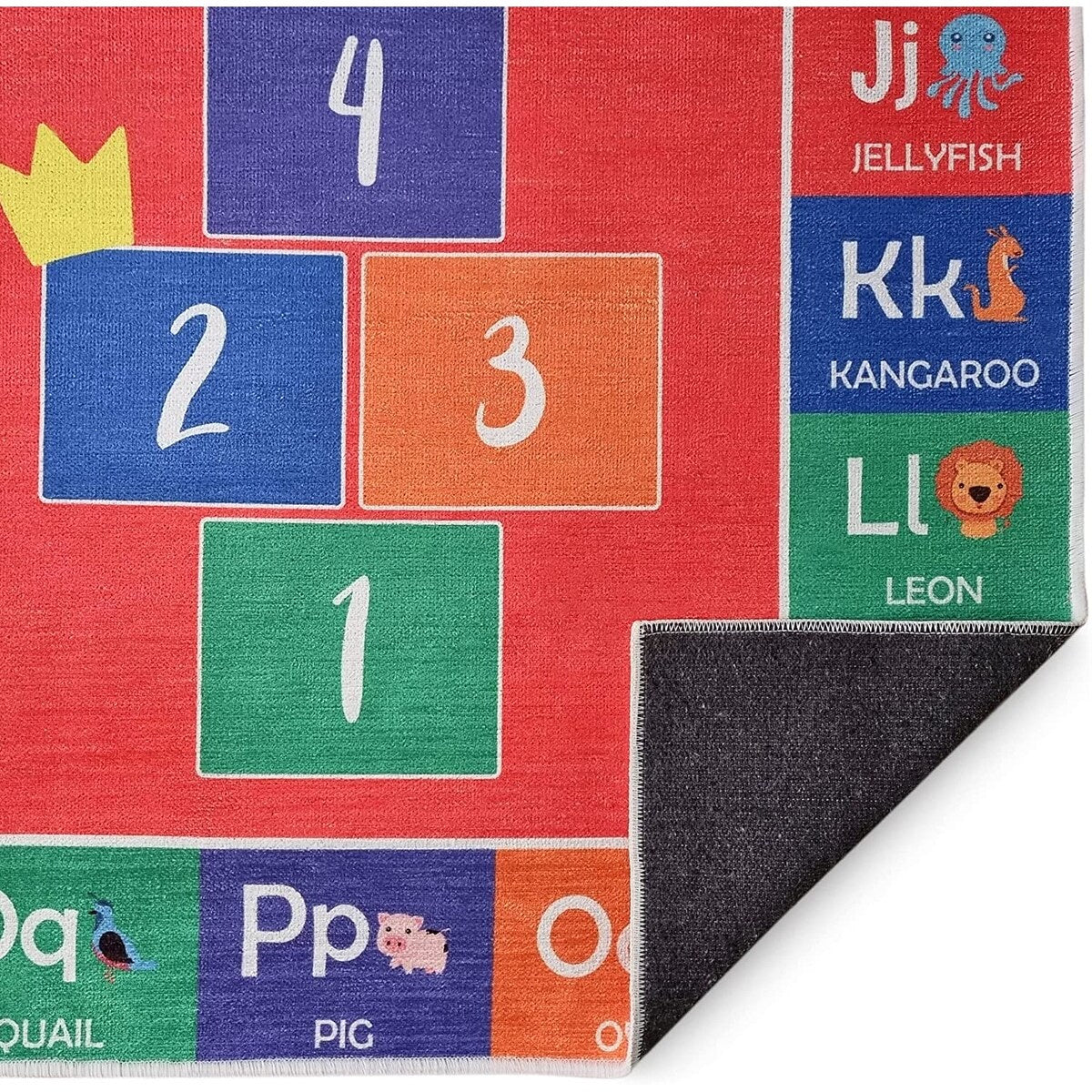 Sussexhome Low Pile Non-Slip Washable Educational Rug