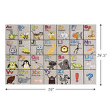 Sussexhome Low Pile Non-Slip Washable Educational Rug